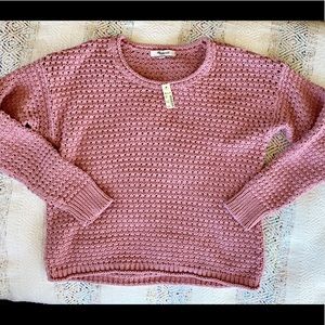 NWT Madewell pink berry chunky knit sweater xs s